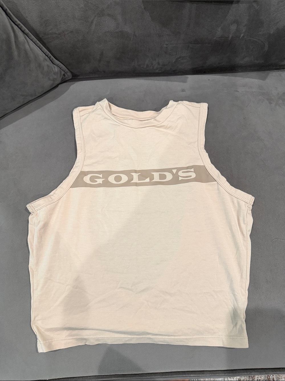 Gold's Branded Muscle Tee Tank - Cream